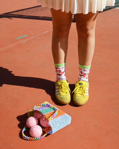 Sock candy mushroom forest tennis crew sock cute tennis socks