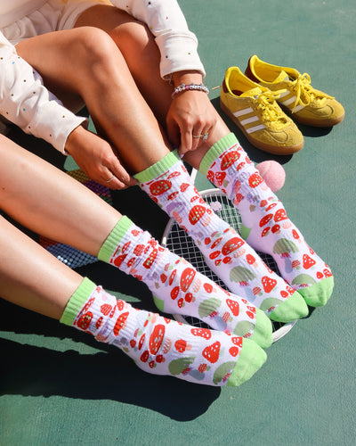 Sock candy mushroom forest tennis crew sock cute tennis socks